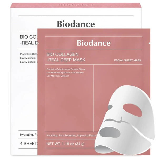 1 Pc Bio-Collagen Real Deep Mask, Hydrating Over Night, Facial Sheet Mask, Pore Minimising, Firming, Collagen Mask, Hydrating Overnight Skin Care Mask